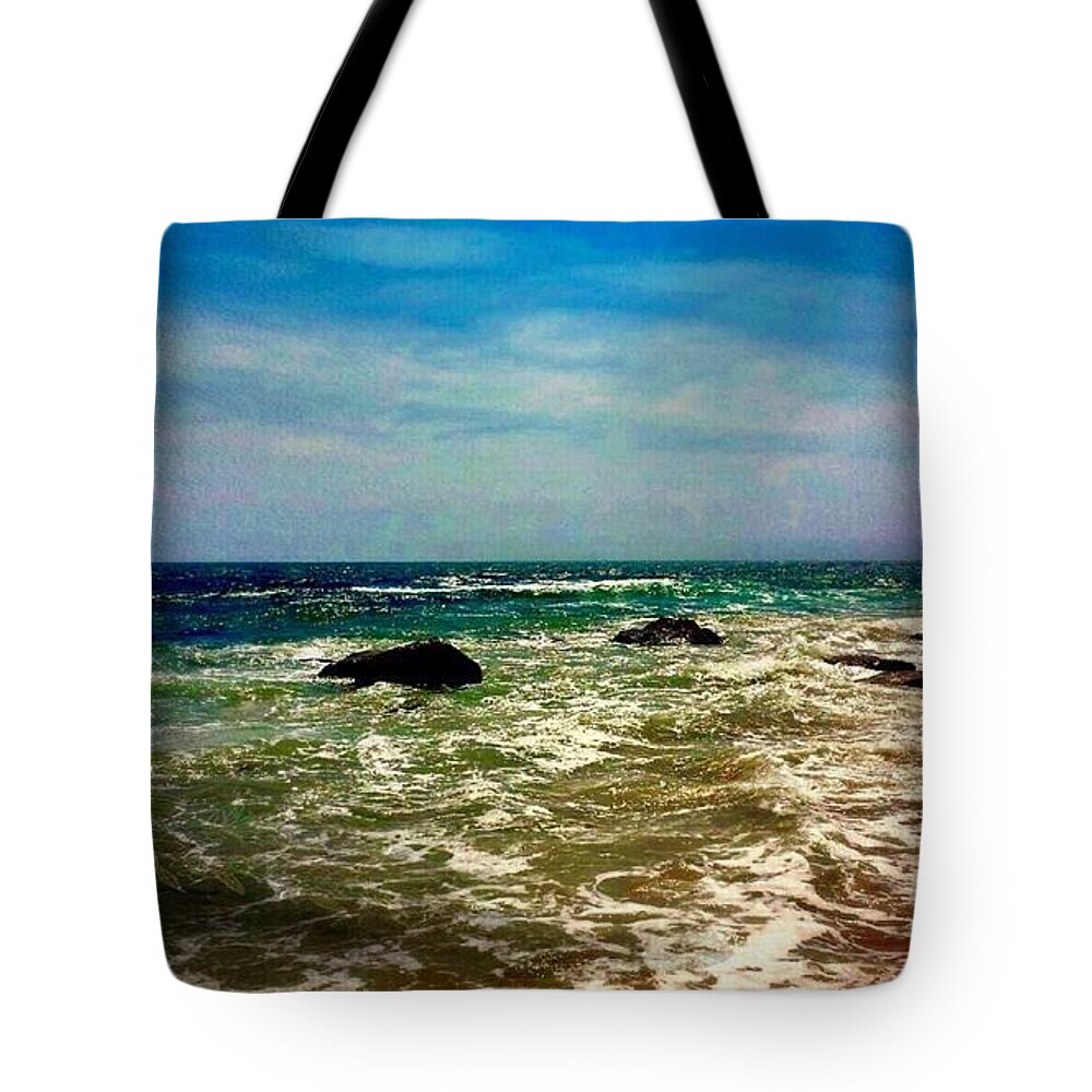 Photograph Tote Bag featuring the photograph By The Ocean by MaryLee Parker