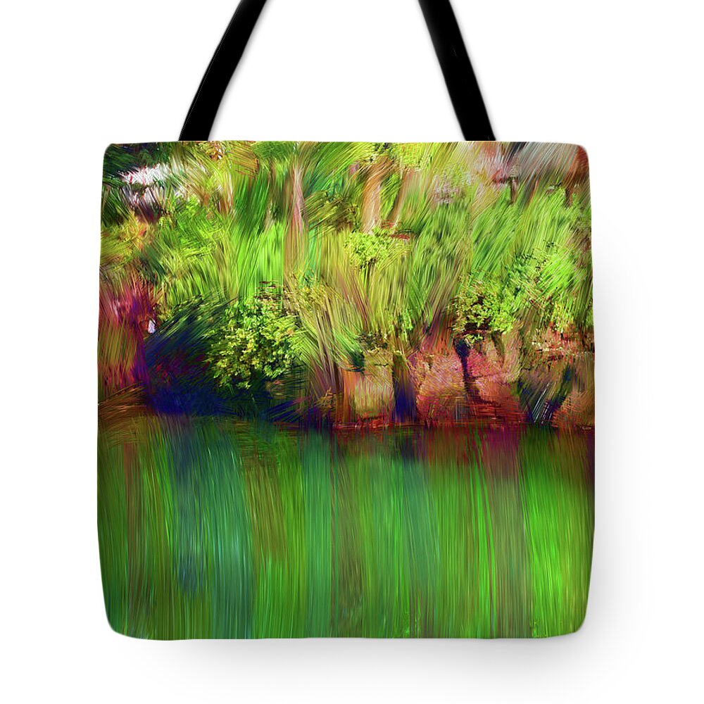 Nature Tote Bag featuring the digital art By the Pond by Karen Nicholson