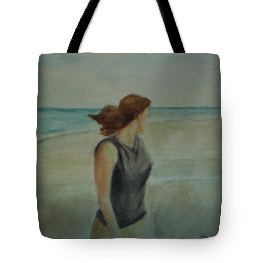Ocean Tote Bag featuring the painting By the Sea by Sheila Mashaw