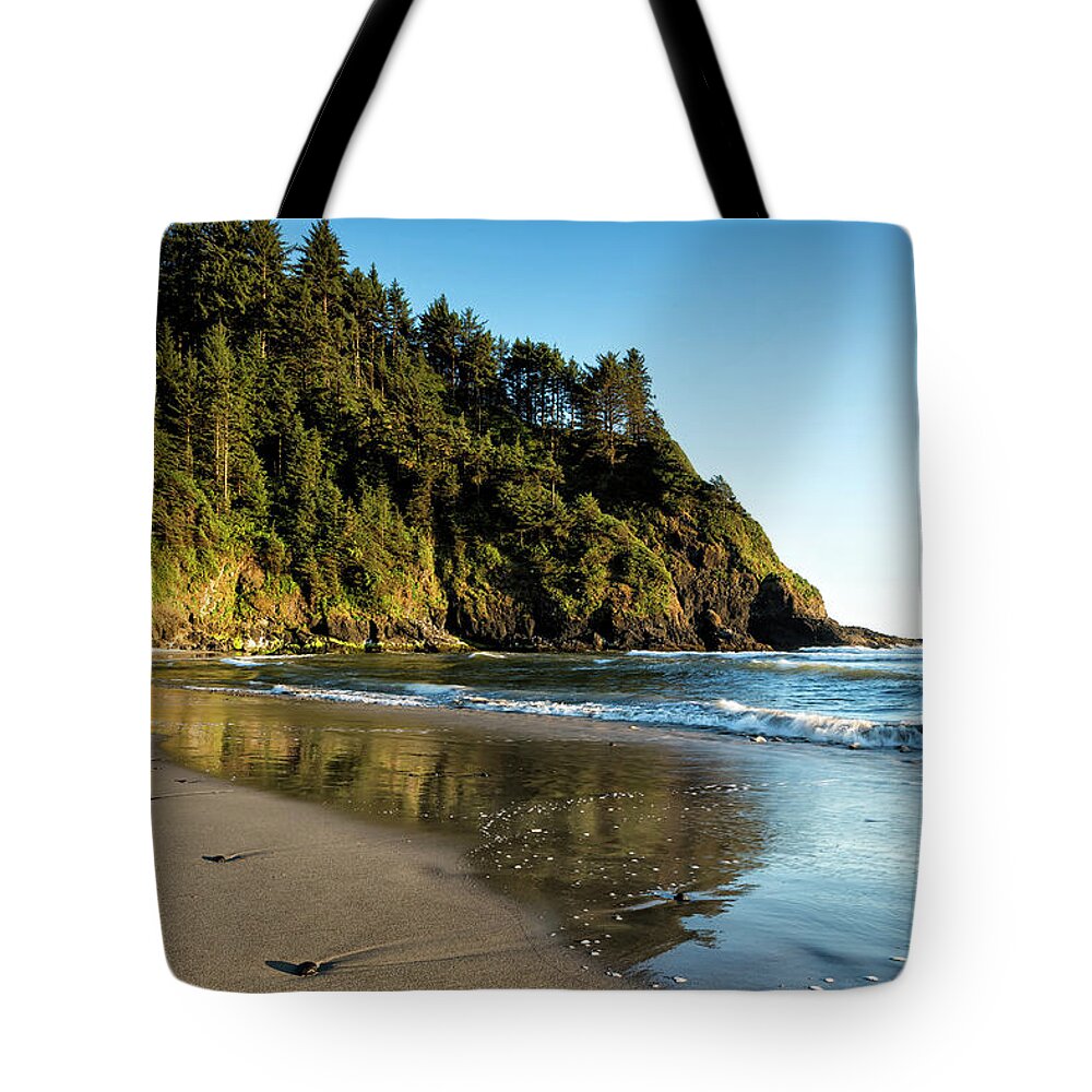 Shoreline Tote Bag featuring the photograph By the Side of the Sea by Belinda Greb