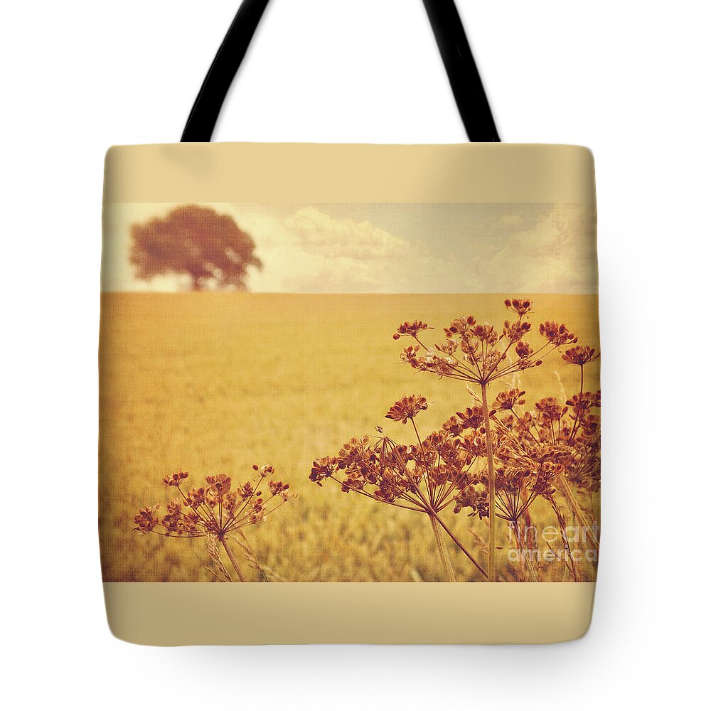 Field Tote Bag featuring the photograph By the side of the wheat field by Lyn Randle