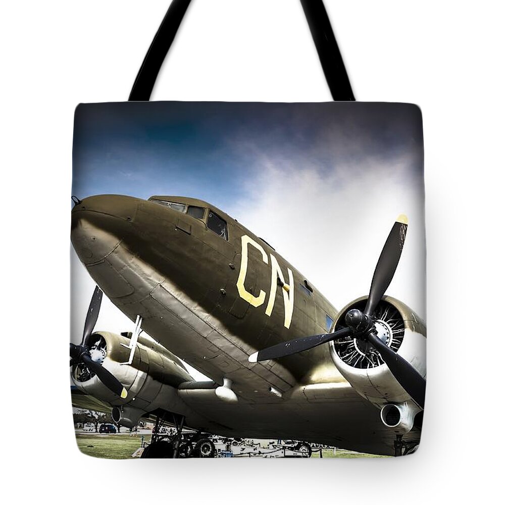 Plane Tote Bag featuring the photograph C-47D Skytrain by Debra Forand