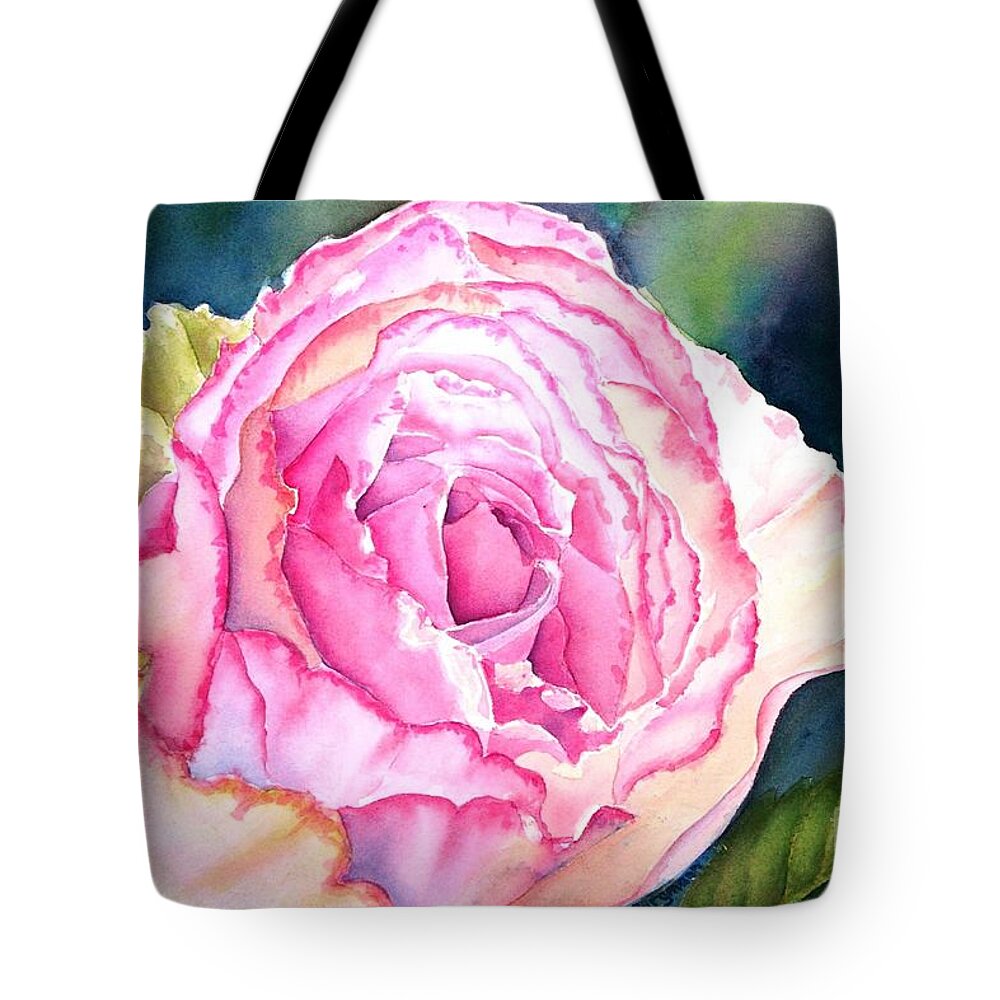 Rose Tote Bag featuring the painting Cabbagetown Rose by Petra Burgmann