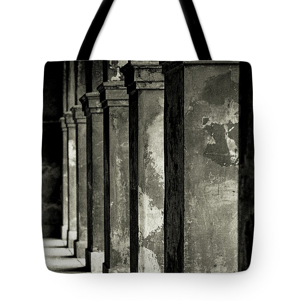 Column Tote Bag featuring the photograph Cabildo Columns by KG Thienemann