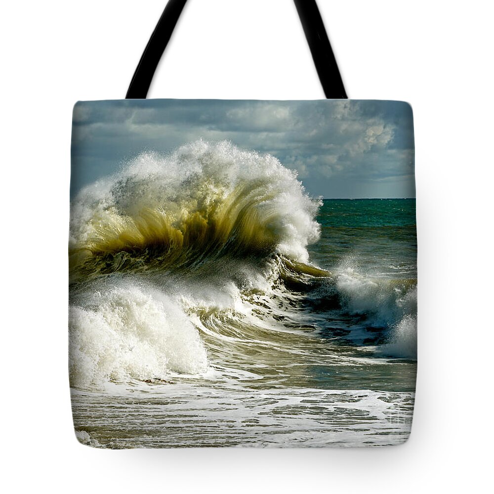 Shore Tote Bag featuring the photograph Cabrillo Shorebreak by Michael Cinnamond