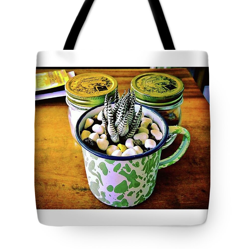 Weekly_feauture Tote Bag featuring the photograph Cactus Coffee by Loly Lucious