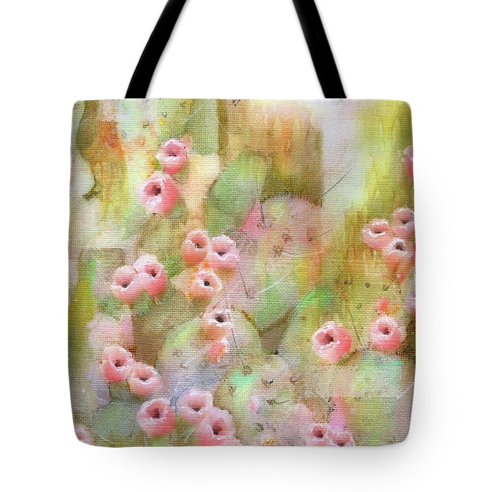Cactus Tote Bag featuring the mixed media Cactus Rose by Sand And Chi