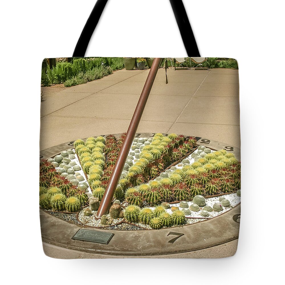 Cactus Tote Bag featuring the photograph Cactus sundial by Darrell Foster