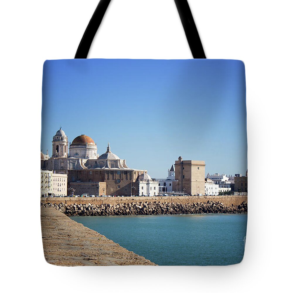 Cadiz Tote Bag featuring the photograph Cadiz Cathedral Andalusia by Lynn Bolt