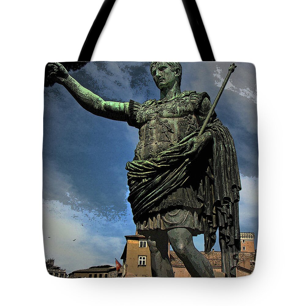 Augustus Tote Bag featuring the photograph Augustus Caesar by Al Bourassa