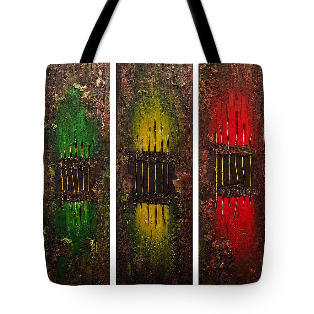  Caged Tote Bag featuring the painting Caged 2 by Patricia Lintner