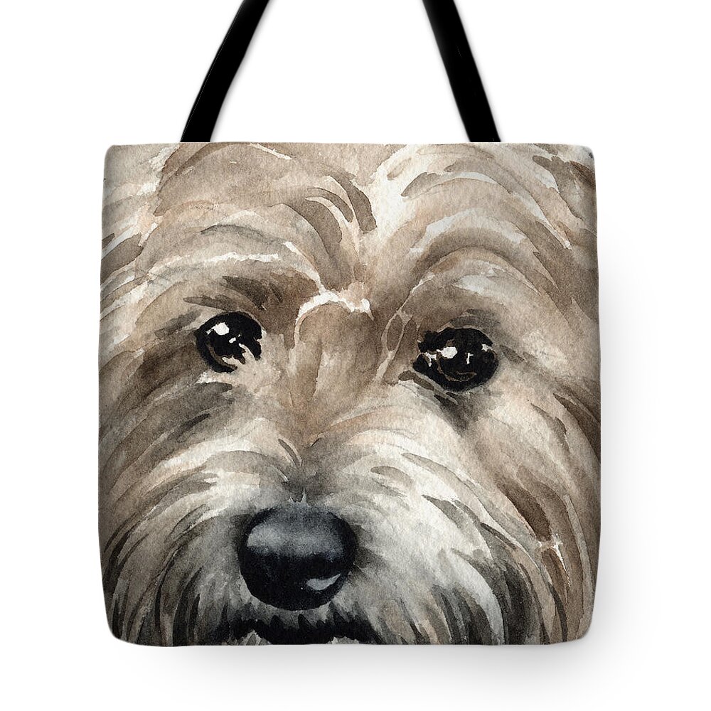 Cairn Terrier Tote Bag featuring the painting Cairn Terrier by David Rogers