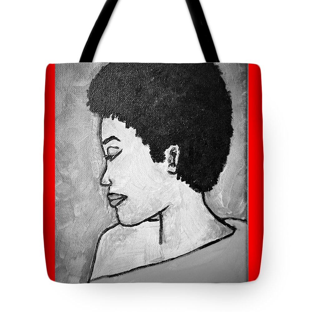 Black Tote Bag featuring the photograph Caisee in Black and White by Deedee Williams