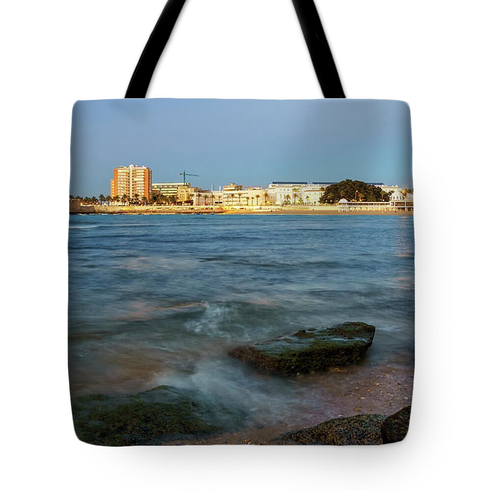 Coast Tote Bag featuring the photograph Caleta Beach and Spa Cadiz Spain by Pablo Avanzini