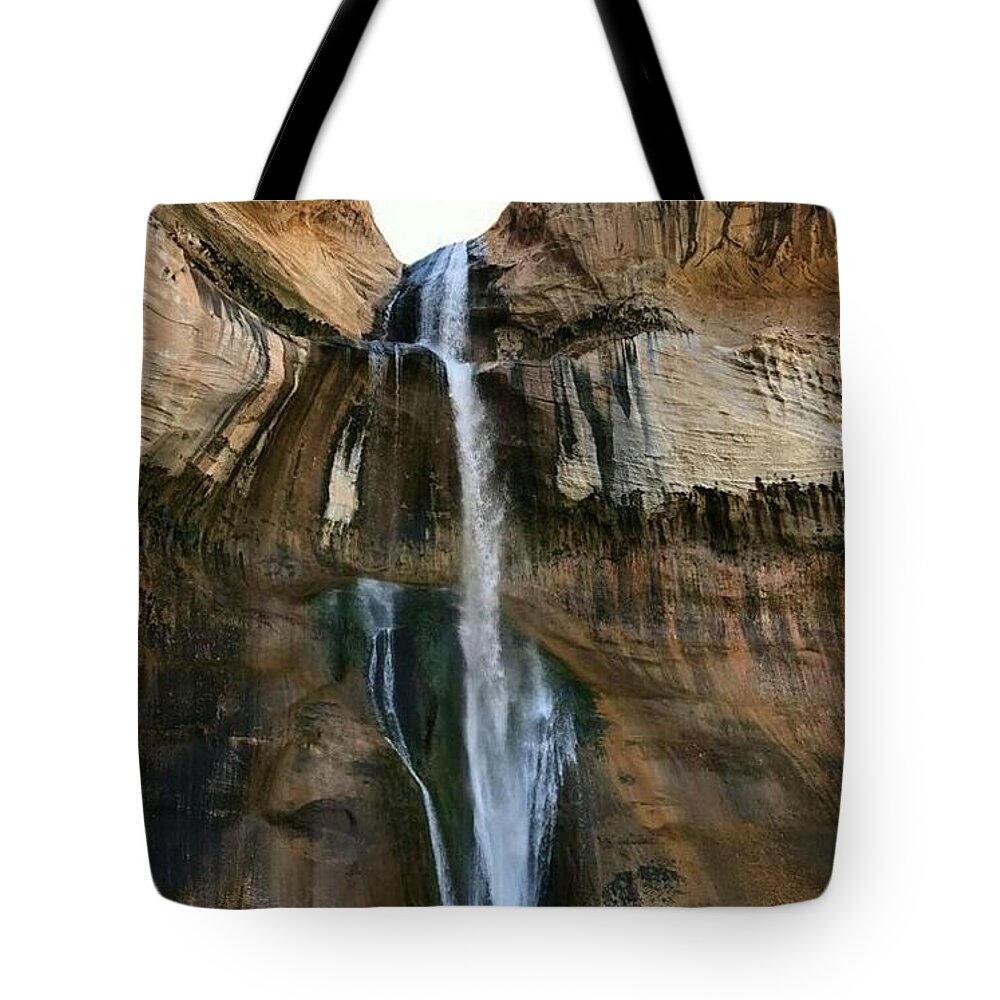Waterfalls Tote Bag featuring the photograph Calf Creek Falls by Dawn Cheri'