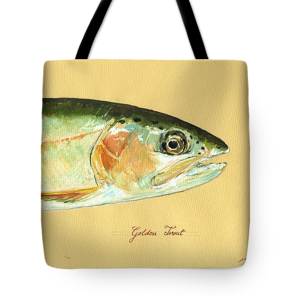 California Golden Trout Tote Bag featuring the painting California golden trout by Juan Bosco