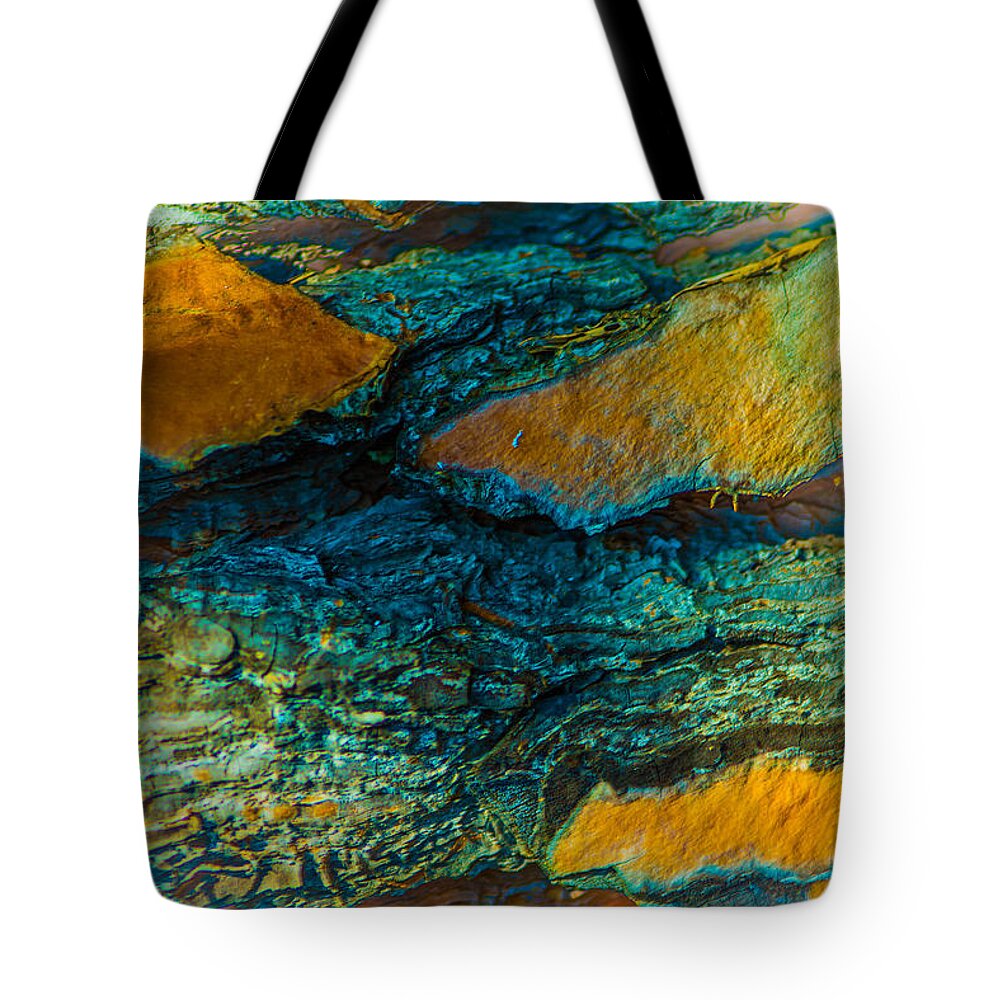 Abstract Tote Bag featuring the photograph California Pine Bark Abstract by Bruce Pritchett