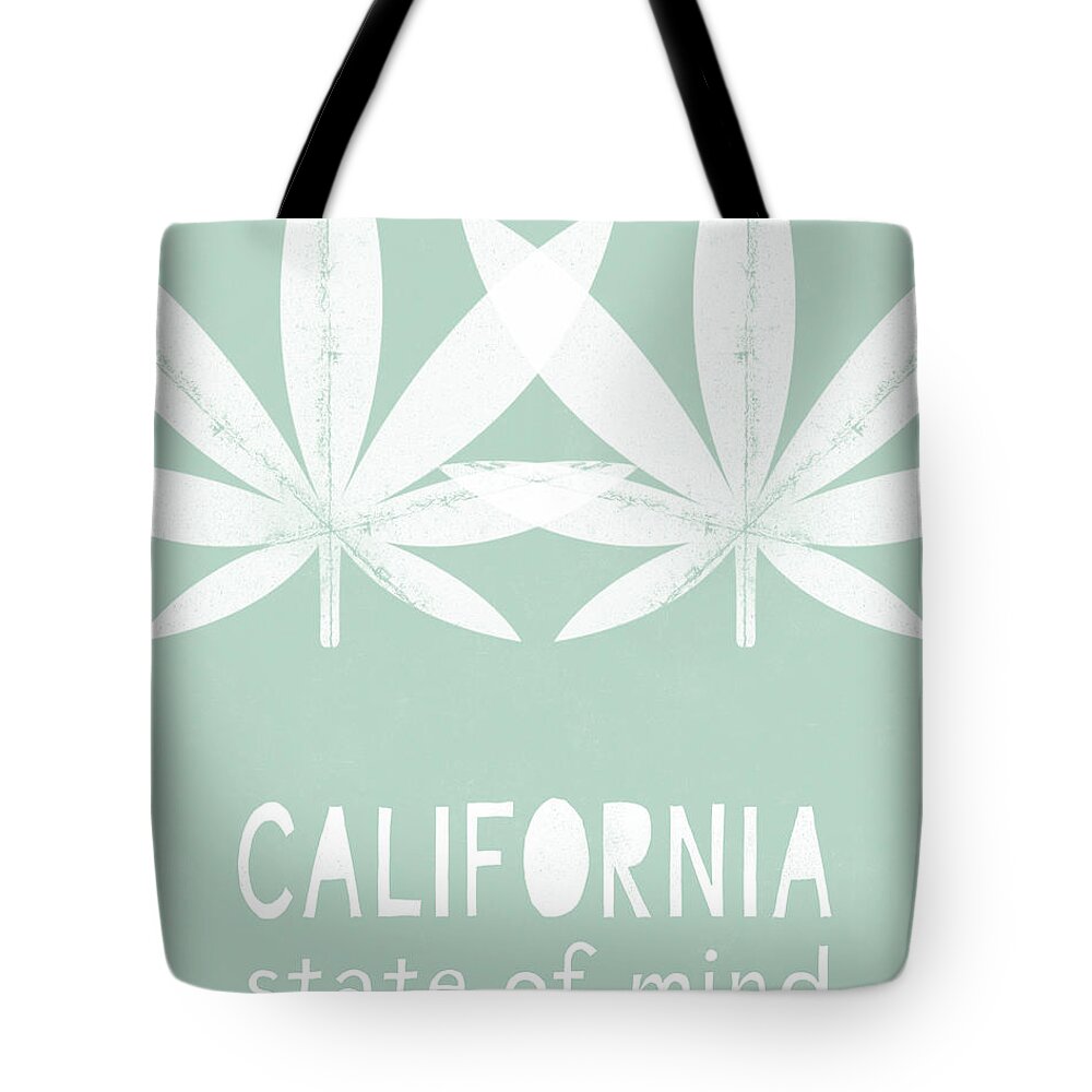 Cannabis Art Tote Bag featuring the mixed media California State Of Mind- Art by Linda Woods by Linda Woods