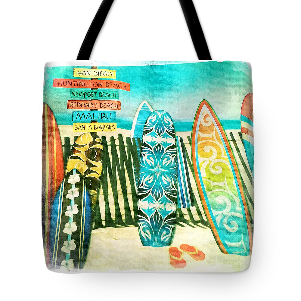 California Surfboards Tote Bag featuring the photograph California Surfboards by Nina Prommer