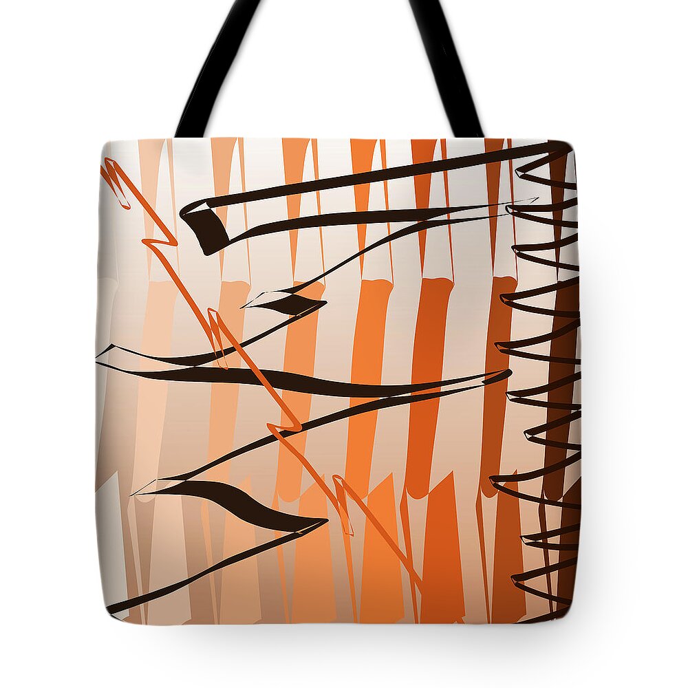 Digital Art Tote Bag featuring the digital art Calligraphic Doodle by Mary Bedy