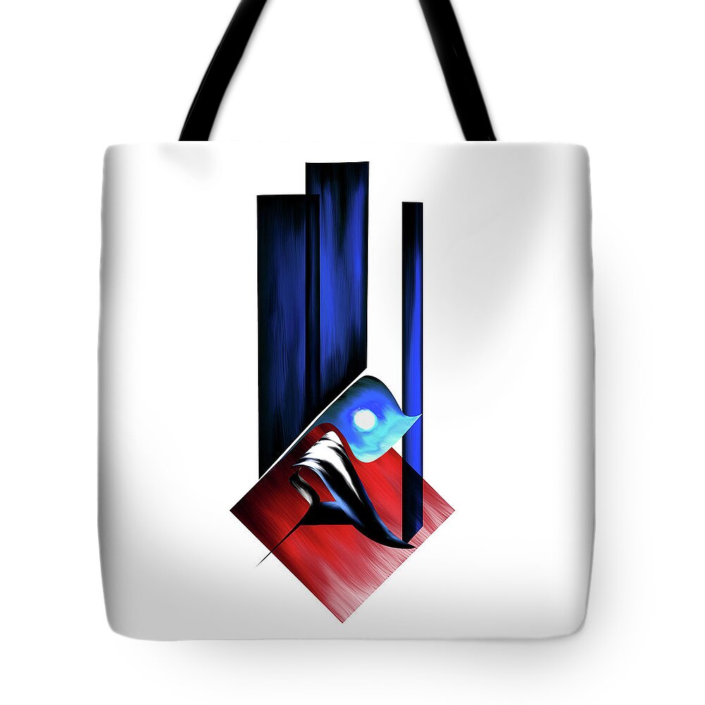 Abstract Tote Bag featuring the painting Calligraphy 102 2 by Mawra Tahreem