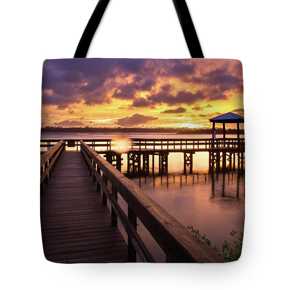 Sunrise Tote Bag featuring the photograph Calm Before The Storm by Dillon Kalkhurst