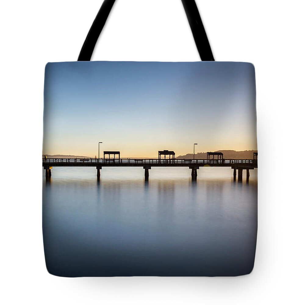 Pier Tote Bag featuring the photograph Calm Morning At The Pier by Sal Ahmed