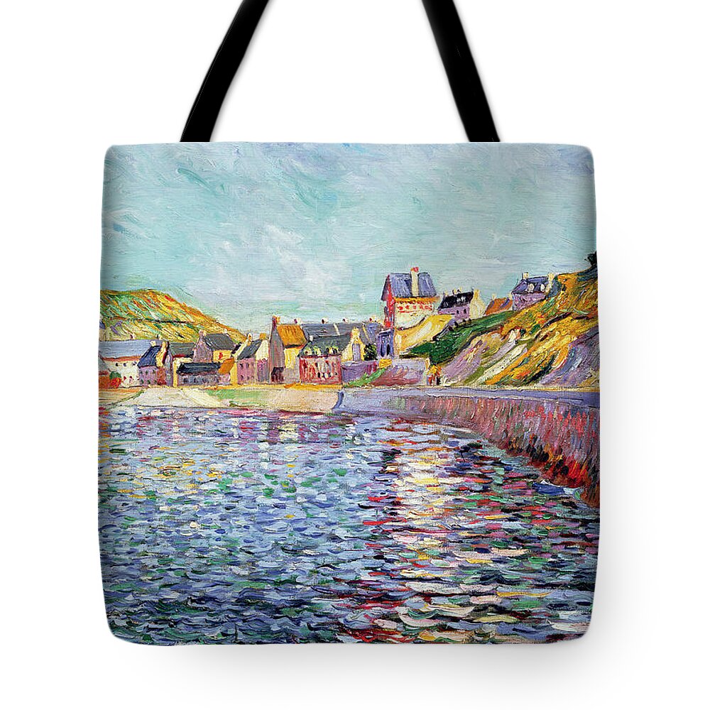 Port-en-bessin Tote Bag featuring the painting Calvados by Paul Signac