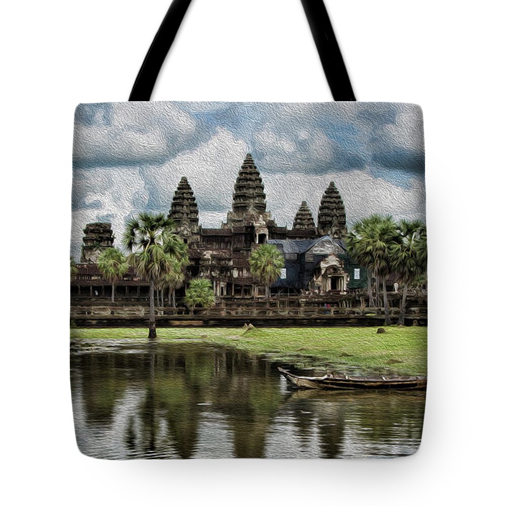 Asia Tote Bag featuring the photograph Cambodia Angkor Wat by Chuck Kuhn