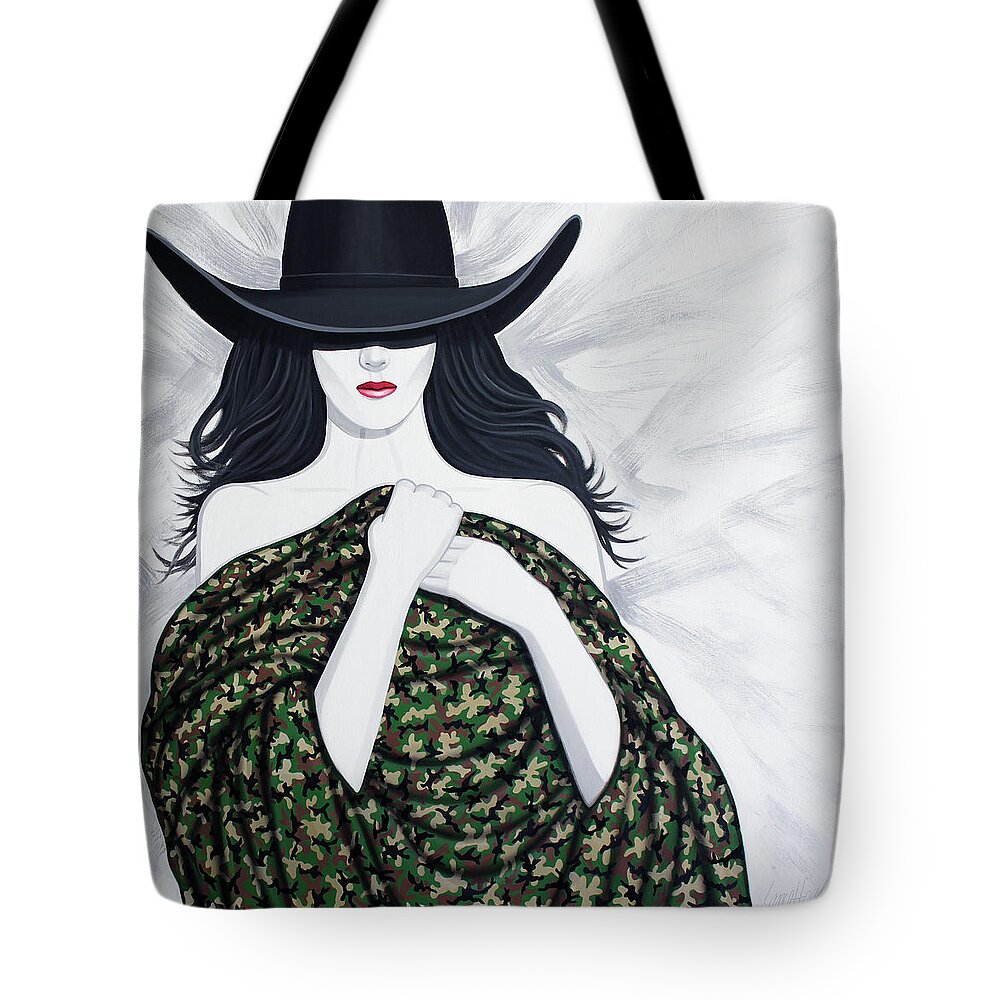Military Camouflage Tote Bag featuring the painting Camo by Lance Headlee