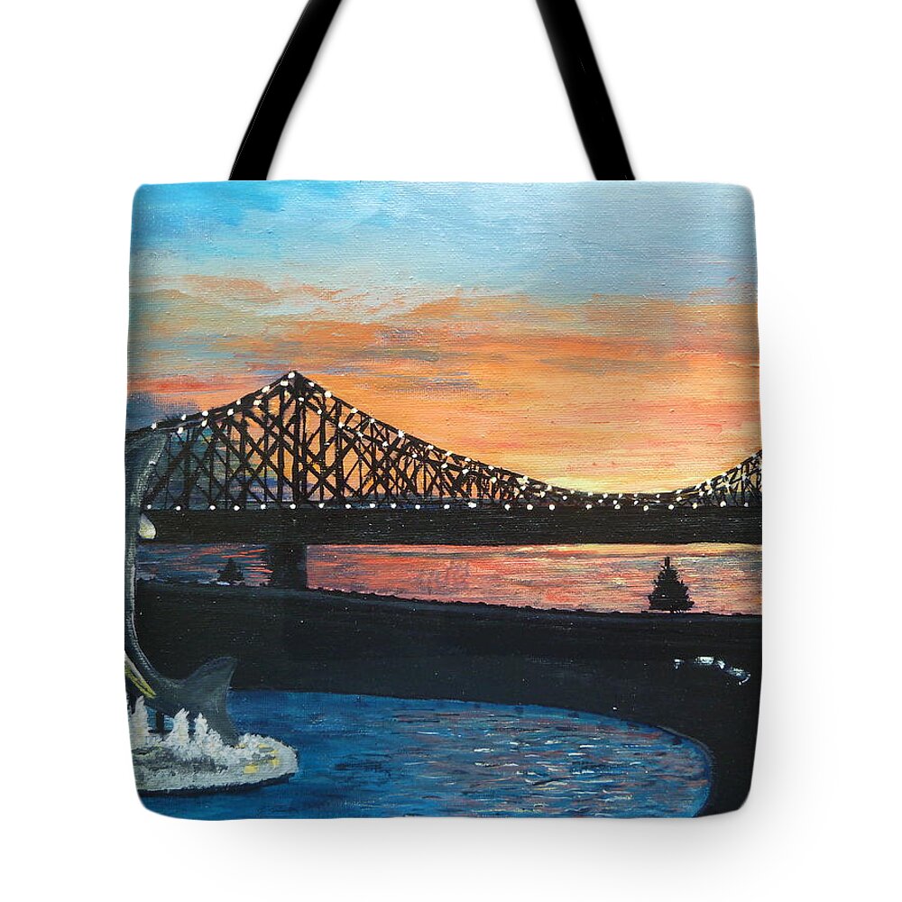 Campbellton Tote Bag featuring the painting Campbellton New Brunswick by Betty-Anne McDonald