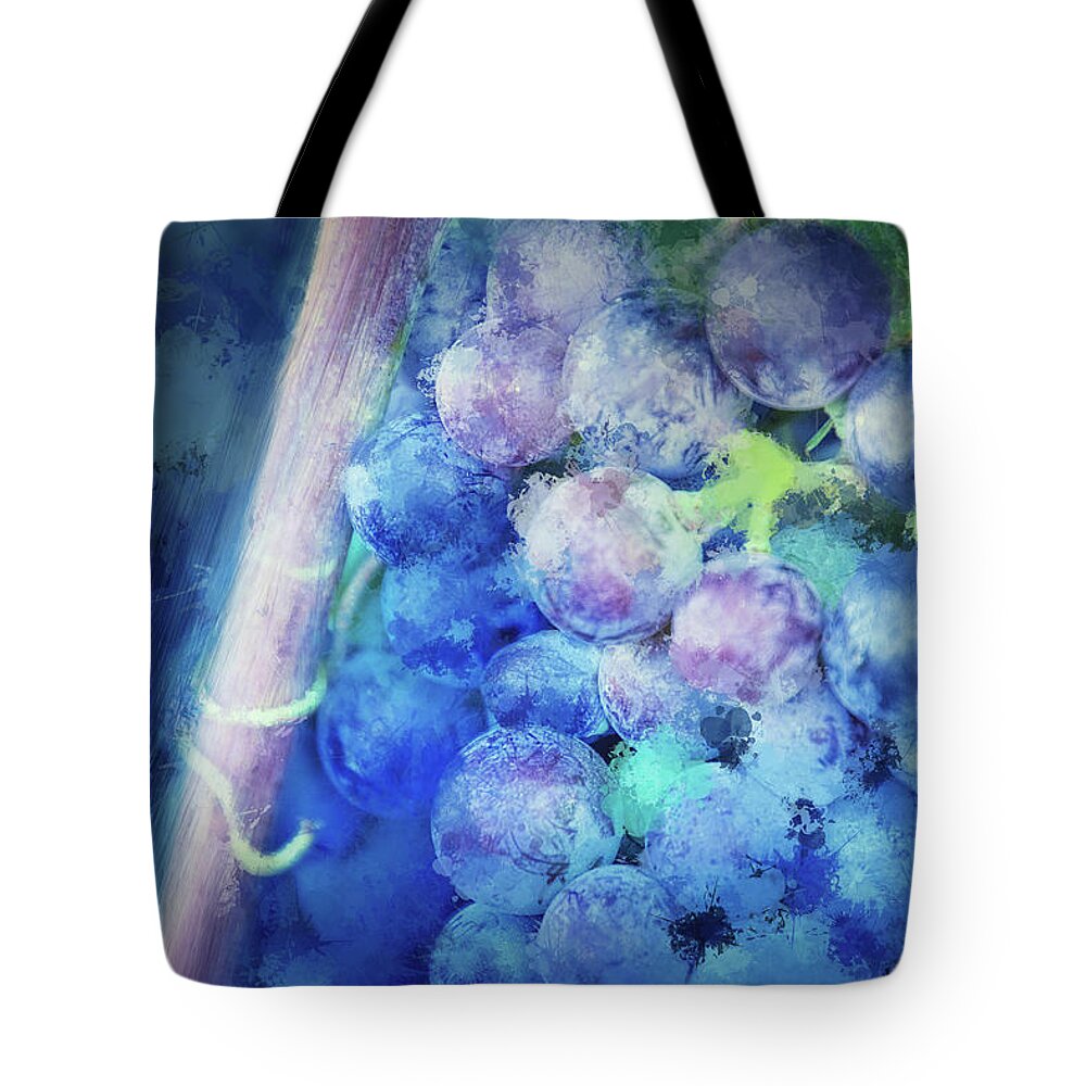 Digital Art Tote Bag featuring the digital art Campos Grapes by Terry Davis