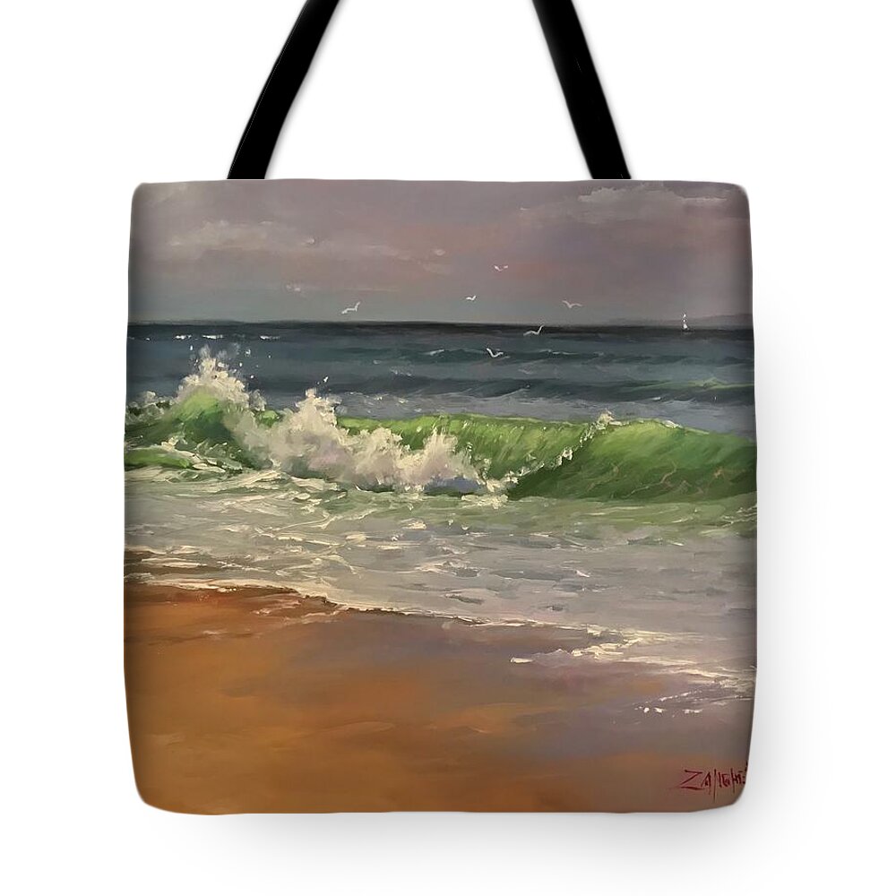 Summer Tote Bag featuring the painting Can You Hear It by Laura Lee Zanghetti