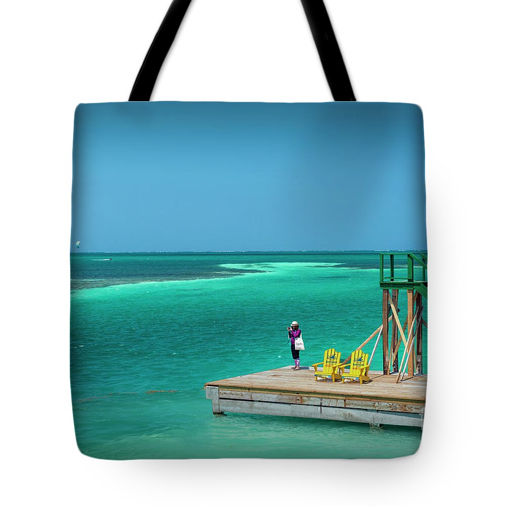Caye Caulker Belize Tote Bag featuring the photograph Can You Hear me NOW by David Zanzinger