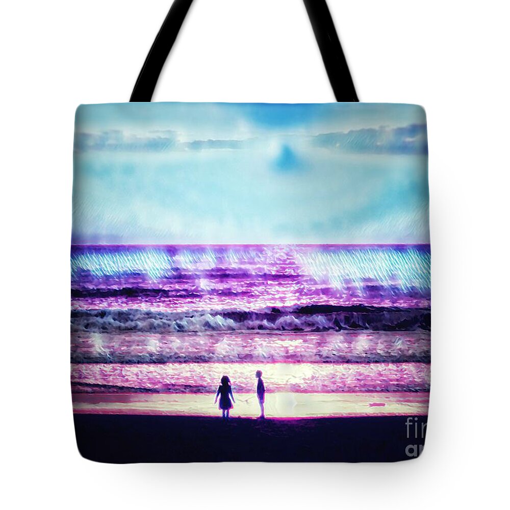 Children Tote Bag featuring the digital art Can you see this? by HELGE Art Gallery