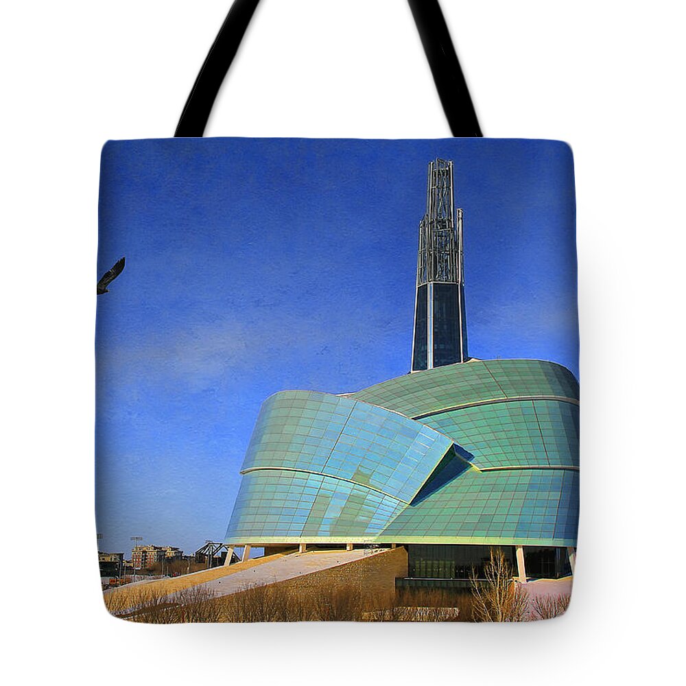Architecture Tote Bag featuring the photograph Canadian Museum for Human Rights by Teresa Zieba