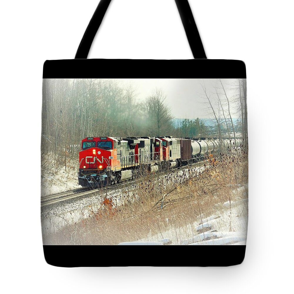 Canadian National Railway Tote Bag featuring the photograph Canadian National Railway Vignette by Karl Anderson