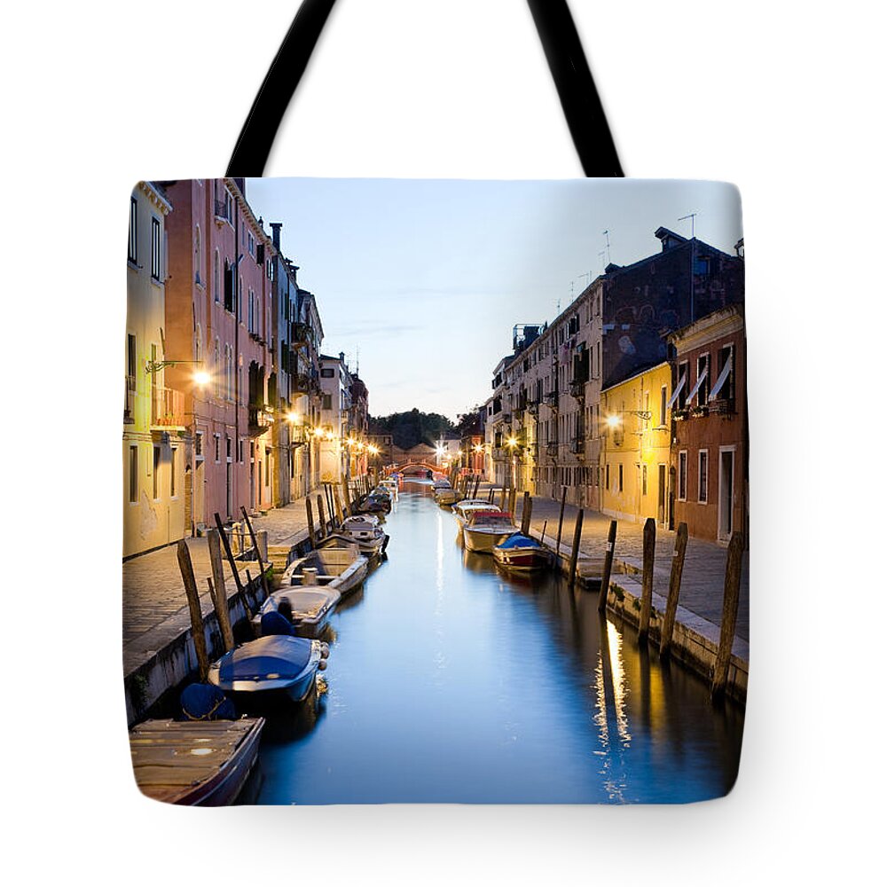 Venezia Tote Bag featuring the photograph Canale Blu by Marco Missiaja
