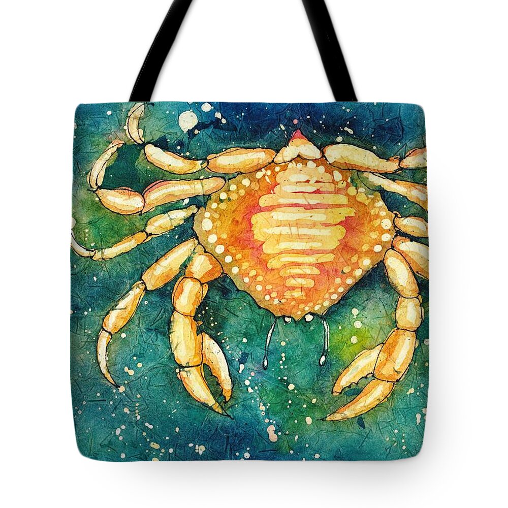 Zodiac Tote Bag featuring the painting Cancer by Ruth Kamenev