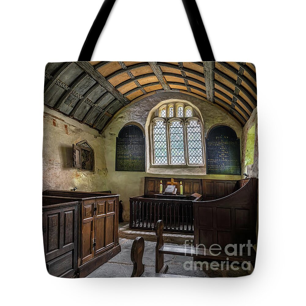Church Tote Bag featuring the photograph Candles In Old Church by Adrian Evans