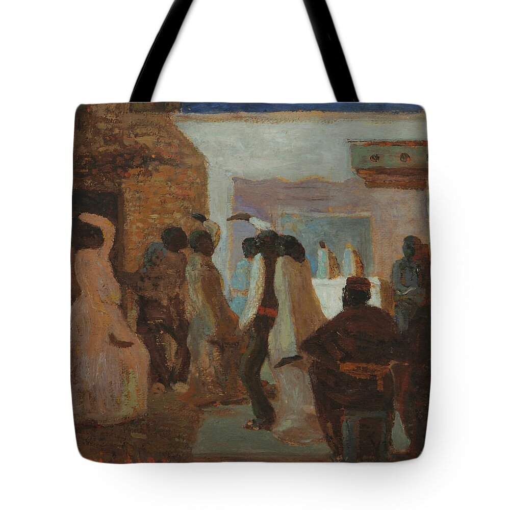 19th Century Art Tote Bag featuring the painting Candombe o Candombe bajo la luna by Pedro Figari