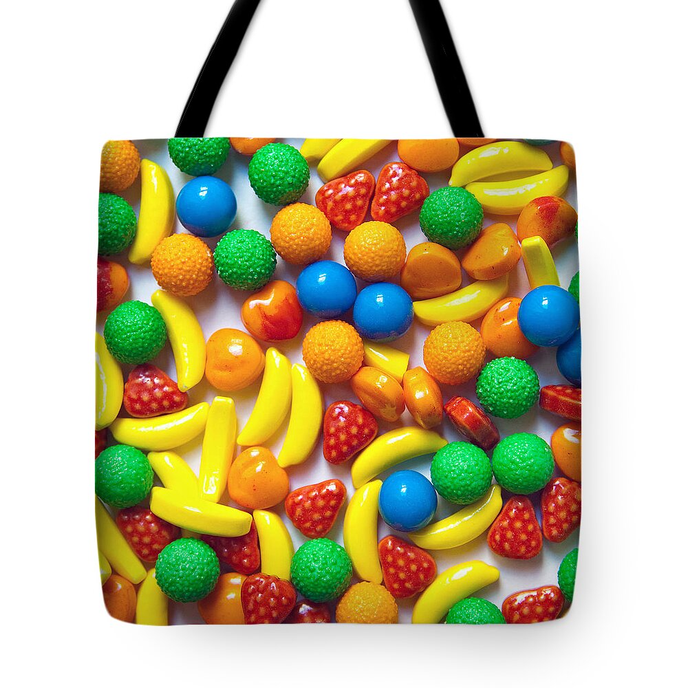 Candy Tote Bag featuring the photograph Candy Fruit by Art Block Collections