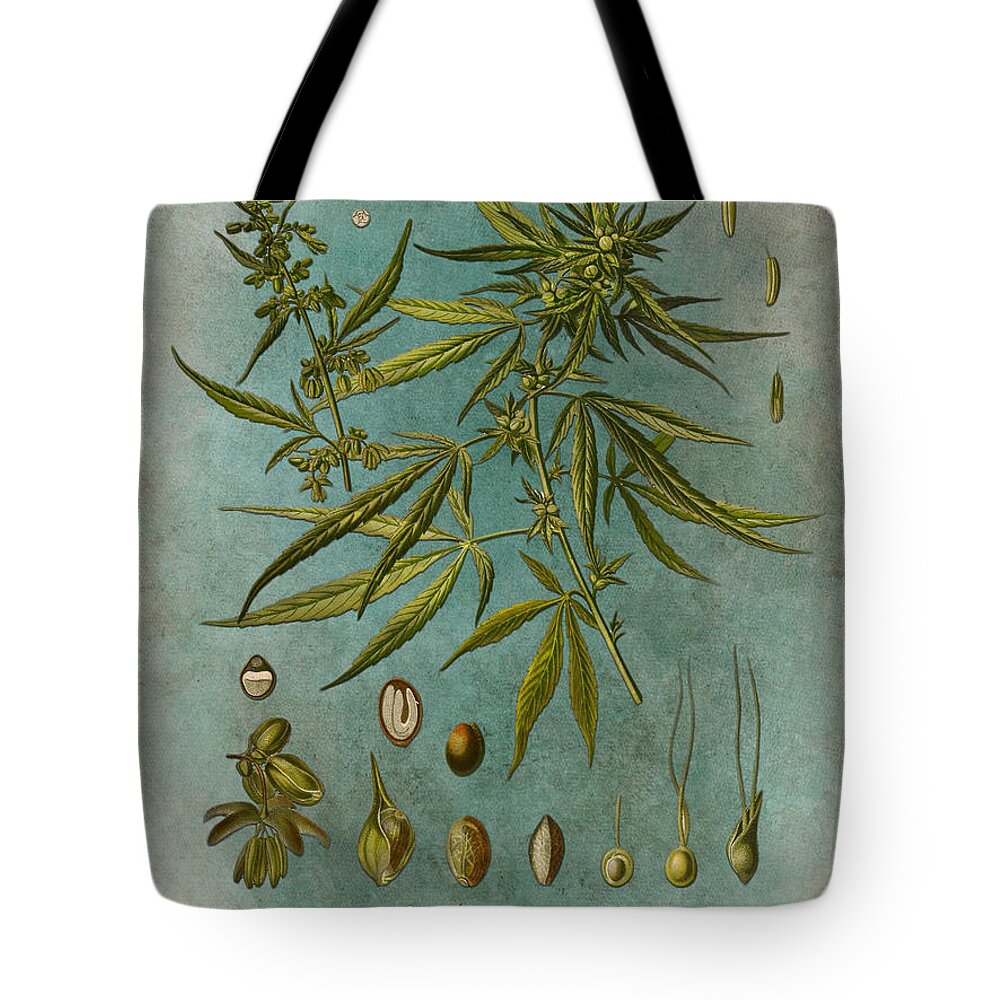 Marijuana Tote Bag featuring the digital art Cannabis by Justyna Jaszke JBJart