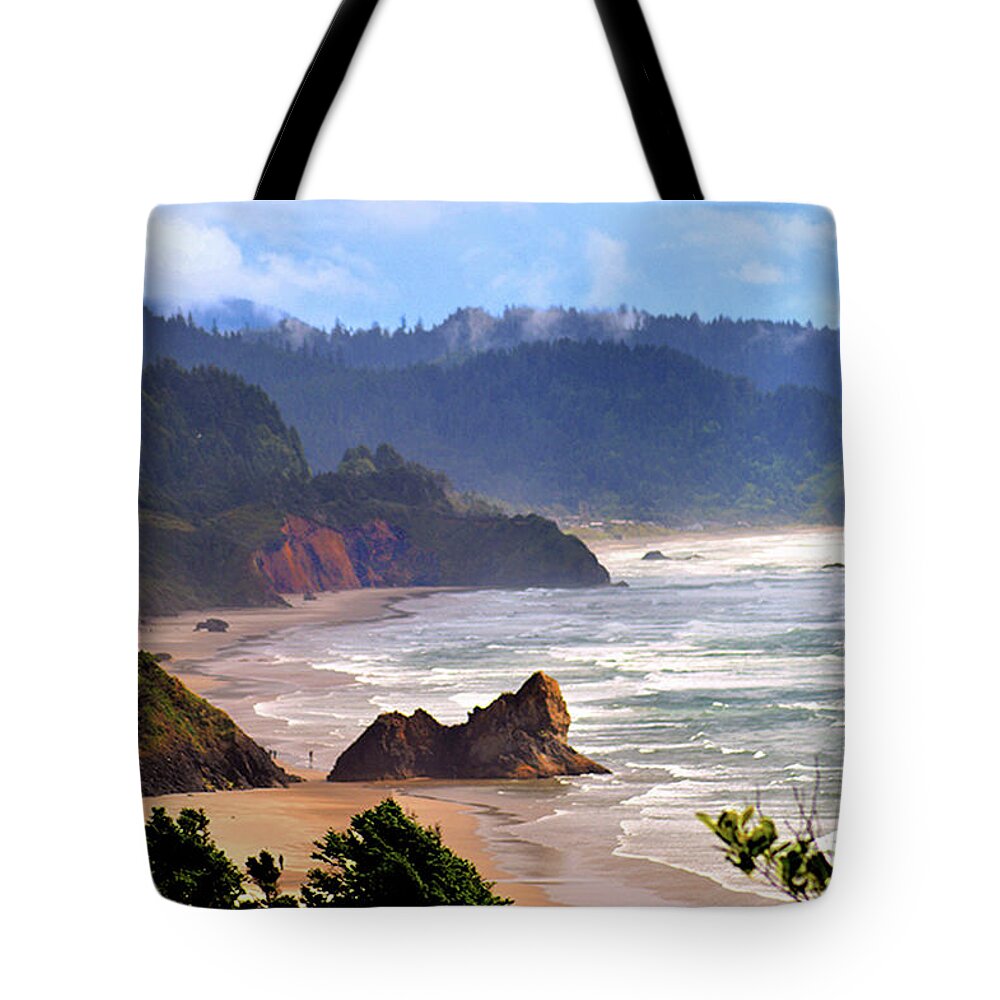 Cannon Beach Tote Bag featuring the photograph Cannon Beach Coast Oregon by Kathy Kelly