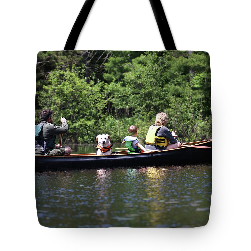 Canoeing Tote Bag featuring the photograph Canoeing Family Fun 1 by Brook Burling