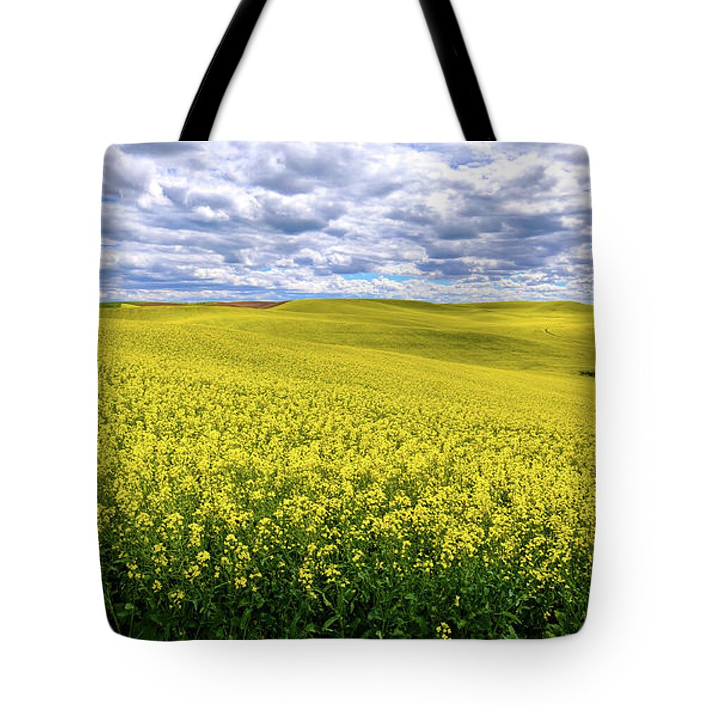 Canola On The Palouse Tote Bag featuring the photograph Canola on the Palouse by David Patterson
