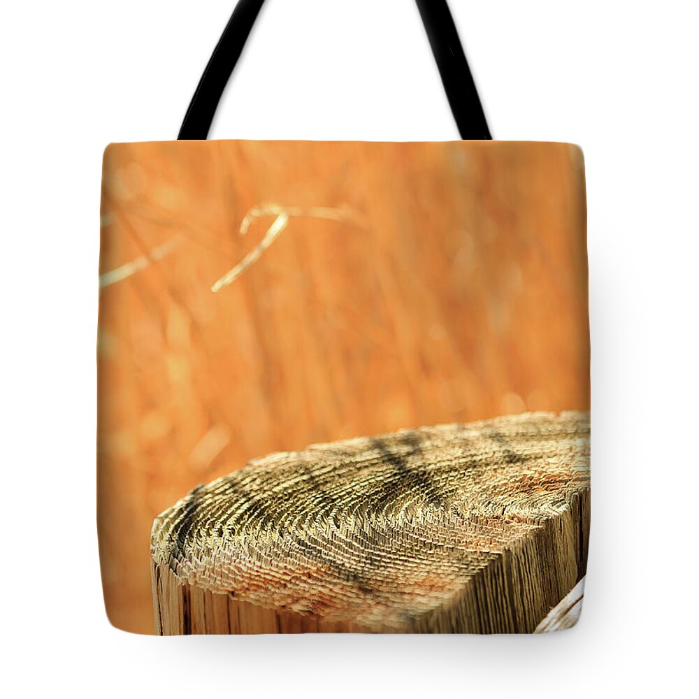 Cantigny Tote Bag featuring the photograph Cantigny Fence Post by Joni Eskridge