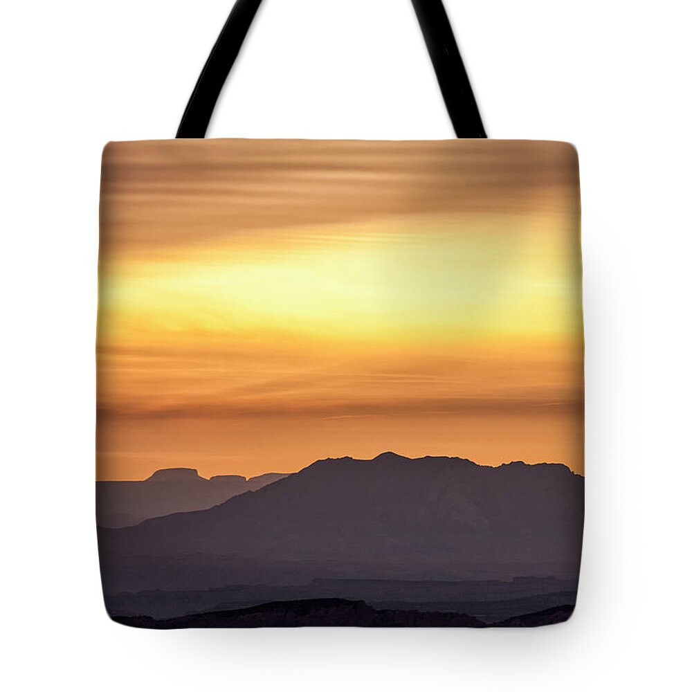 Bryce Tote Bag featuring the photograph Canyon Layers With Fiery Sunrise by Denise Bush