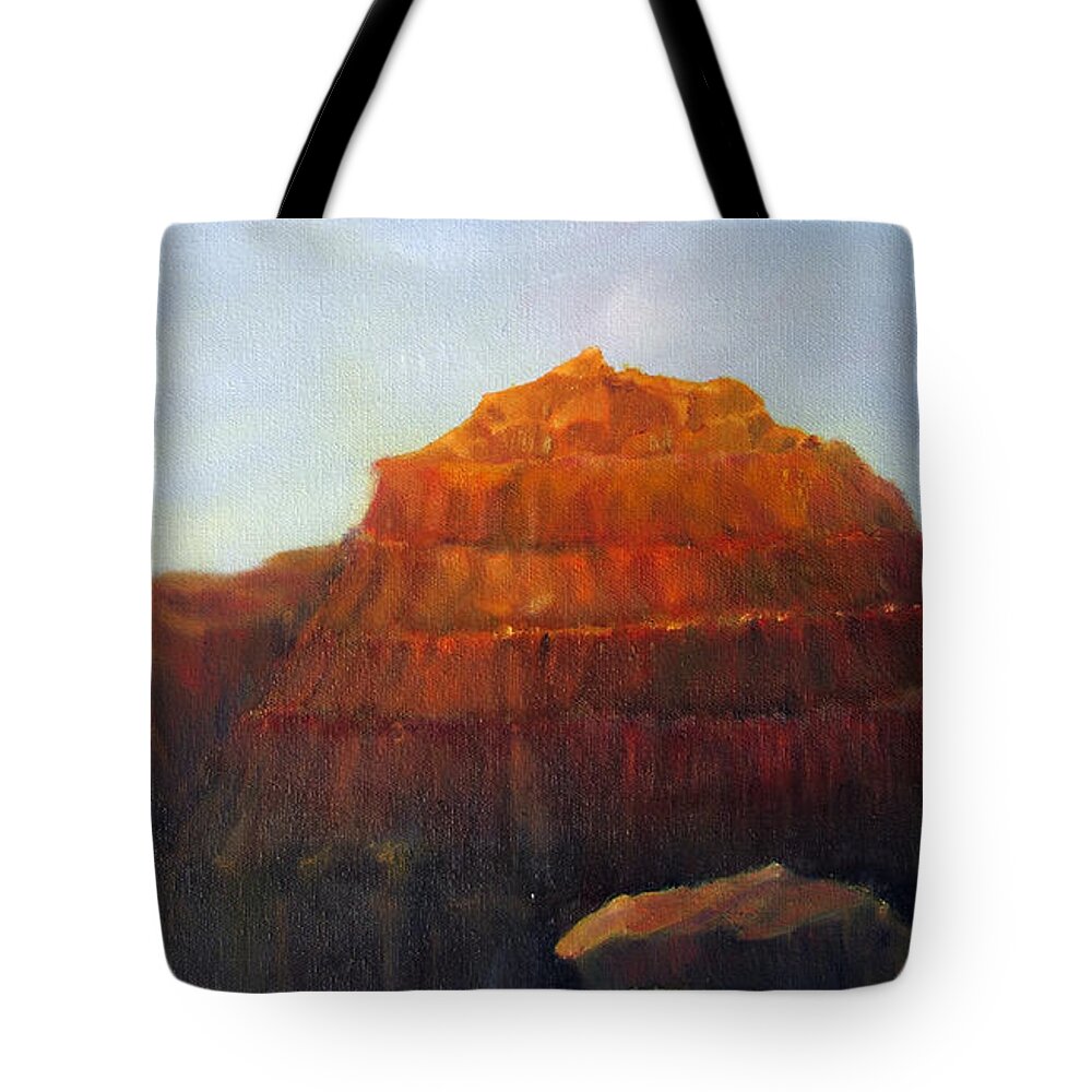 Grand Canyon Tote Bag featuring the painting Canyon Overlook II by Loretta Luglio