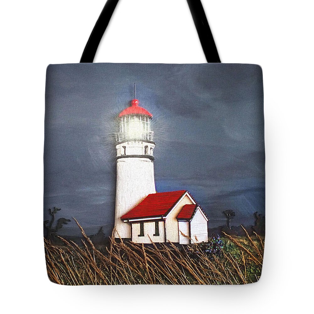 Artwork Tote Bag featuring the relief Cape Blanco Glow by Wendy McKennon